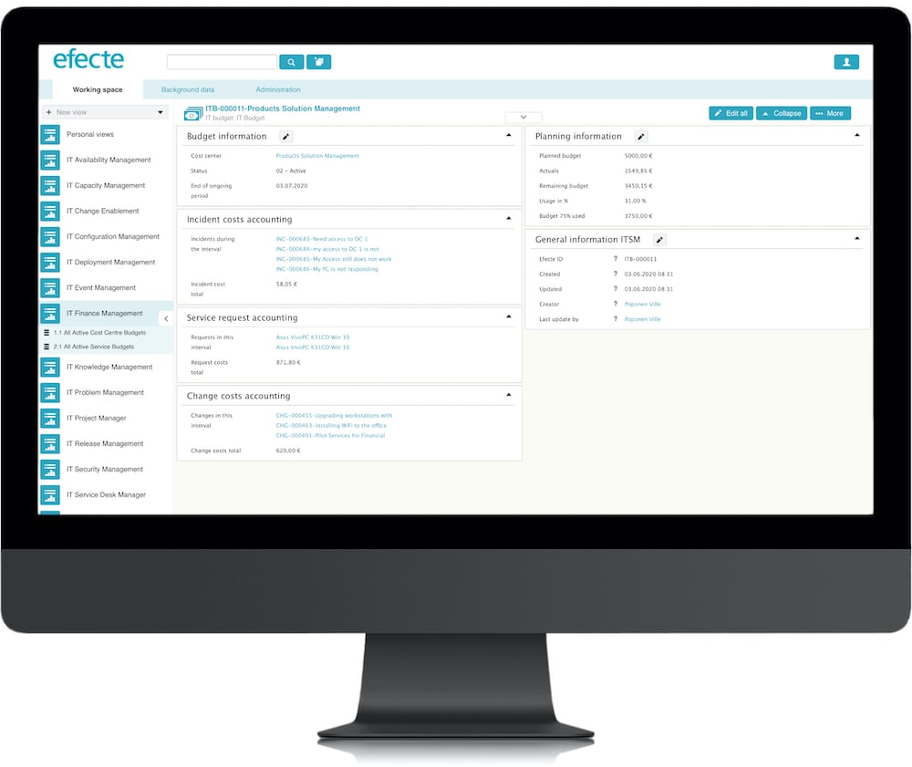 IT financial management budget template