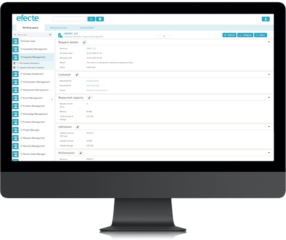 capacity and performance template